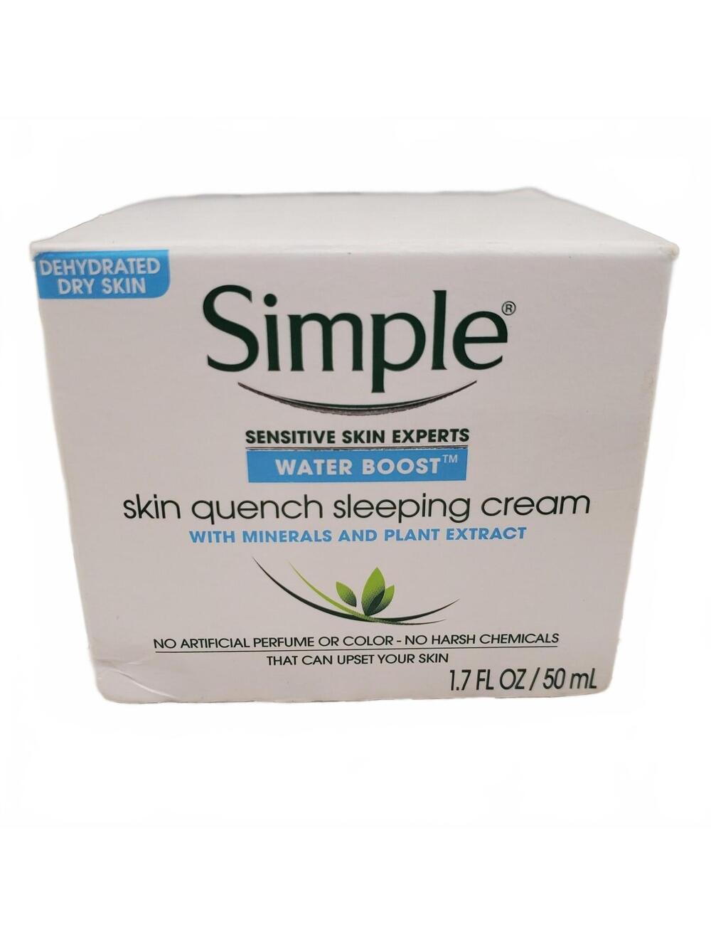 Simple Water Boost skin quench sleeping cream Dry Skin Lotion NEW 1.7 oz